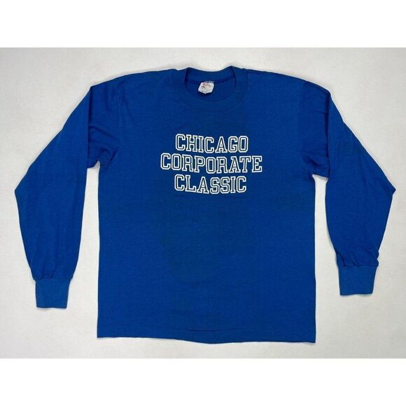 VINTAGE Chicago Corporate Classic Graphic T-shirt Women Medium 80s Single Stitch - Picture 1 of 10